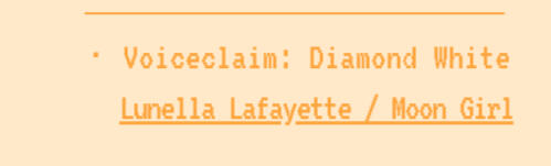 Voiceclaim: Diamond White | Lunella Lafayette / Moon Girl | YouTube clip of voice linked in image